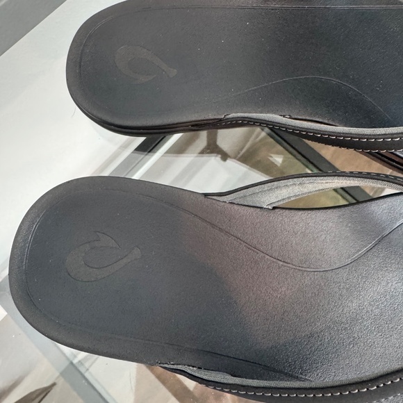 OLUKAI Women’s Ho’Opio Flip Flop Black Thong Sandals Size 9 - Picture 2 of 10